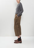 Crinkle Cotton Tapered Cropped Pants