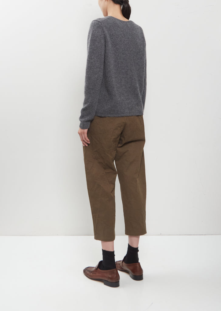 Cashmere Alpaca Crewneck Sweater — Cement