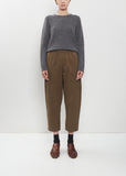 Crinkle Cotton Tapered Cropped Pants