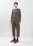 Crinkle Cotton Tapered Cropped Pants