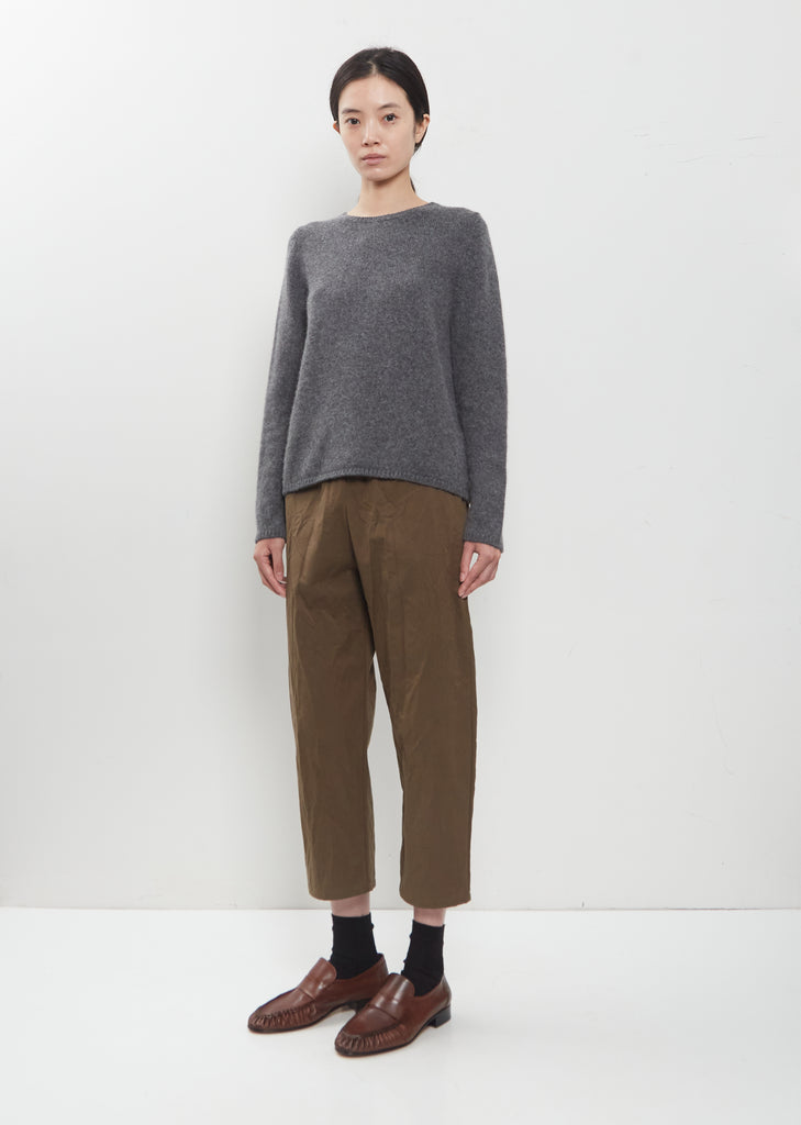 Cashmere Alpaca Crewneck Sweater — Cement
