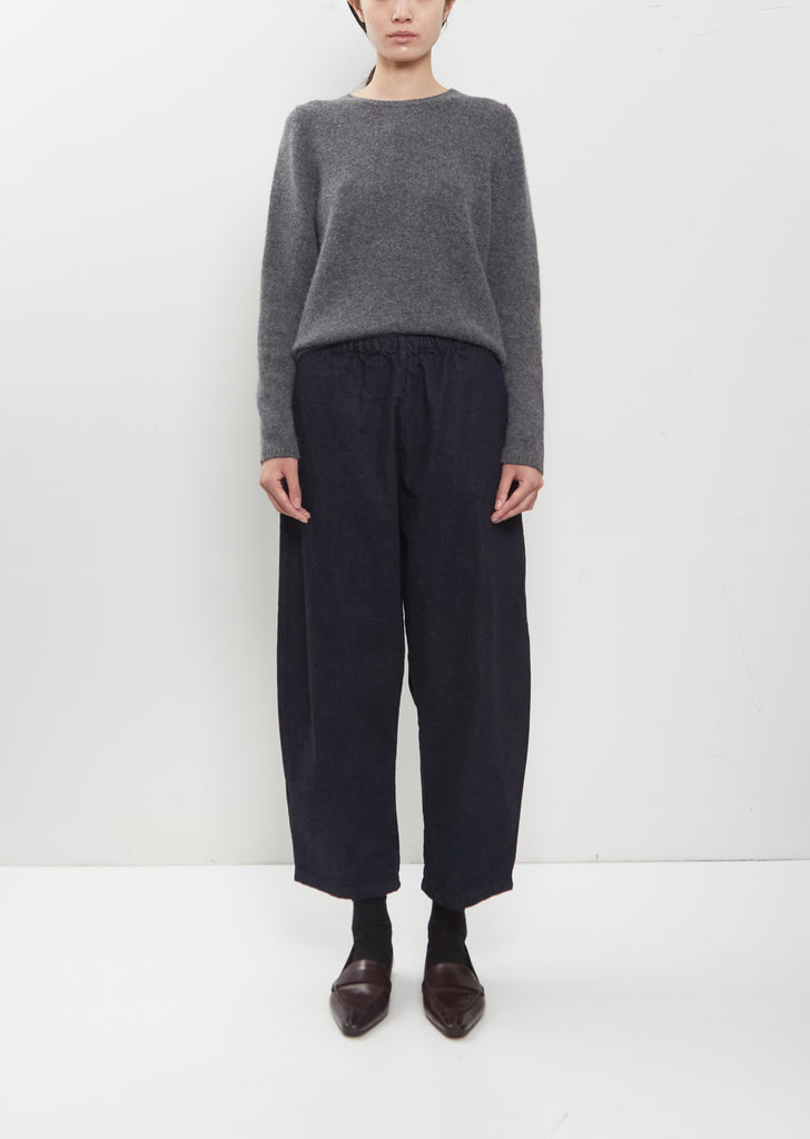 Denim Curved Cropped Pants