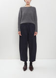 Denim Curved Cropped Pants