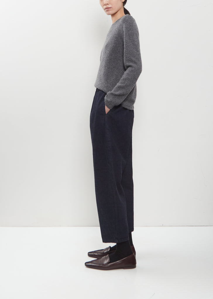 Denim Curved Cropped Pants
