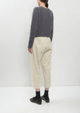Cotton Corduroy Tapered Cropped Pants — Milk