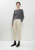 Cotton Corduroy Tapered Cropped Pants — Milk