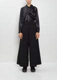 Cropped Wide Wool Blend Pants