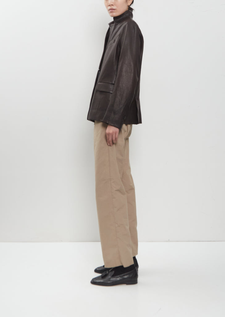 Leather Giulia Jacket Manga — Brown