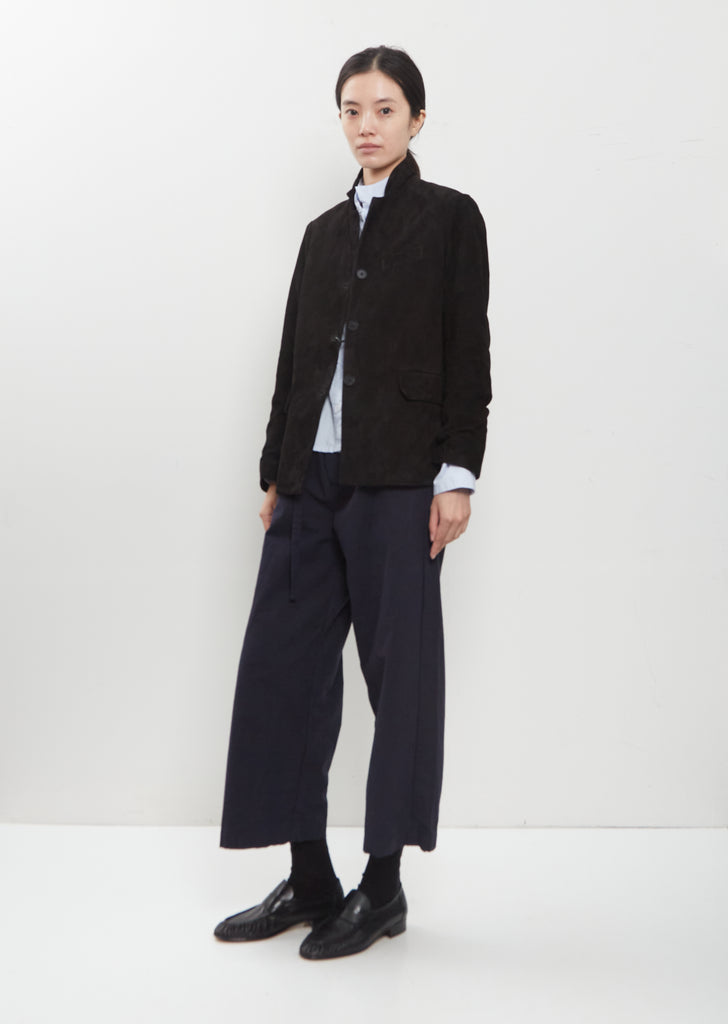 Suede Leather Giulia Jacket — Black