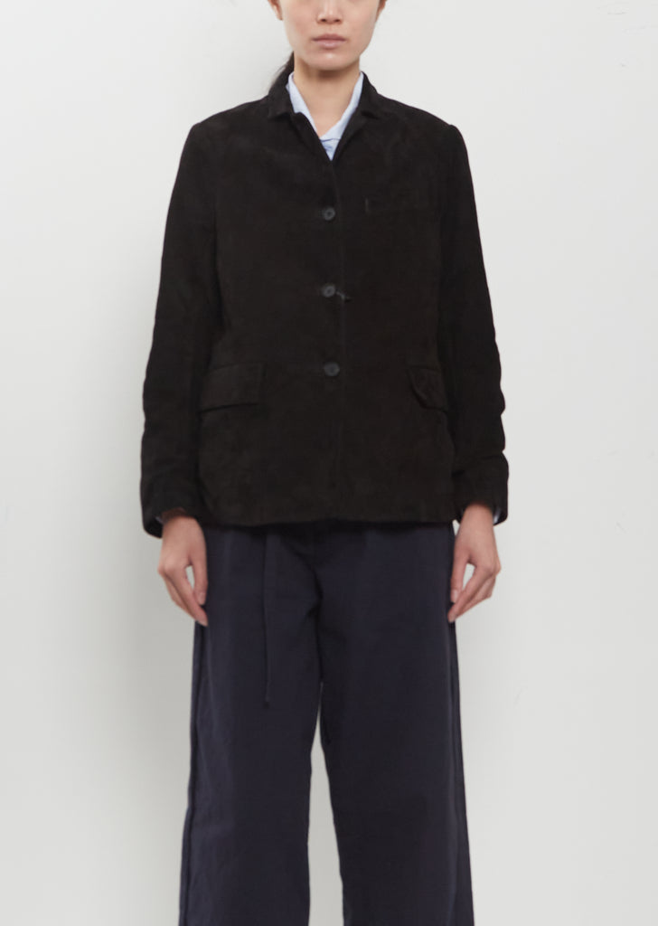 Suede Leather Giulia Jacket — Black