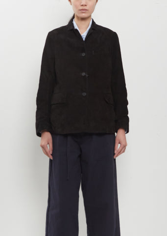 Suede Leather Giulia Jacket — Black