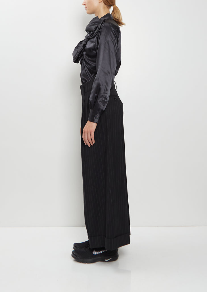 Cropped Wide Wool Blend Pants