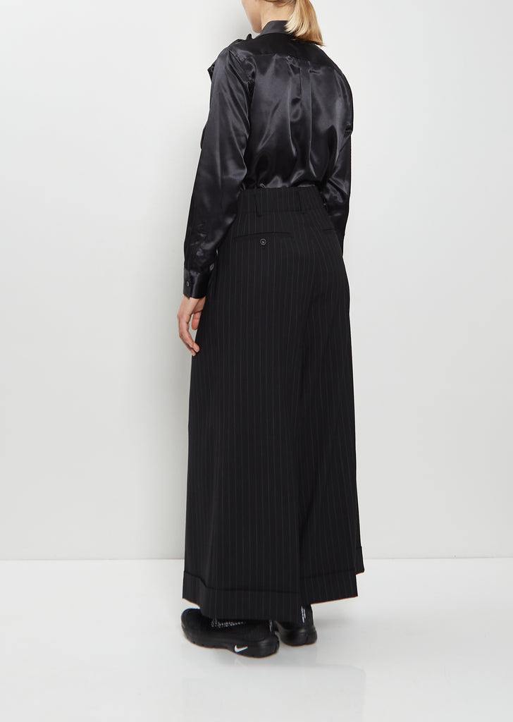 Cropped Wide Wool Blend Pants