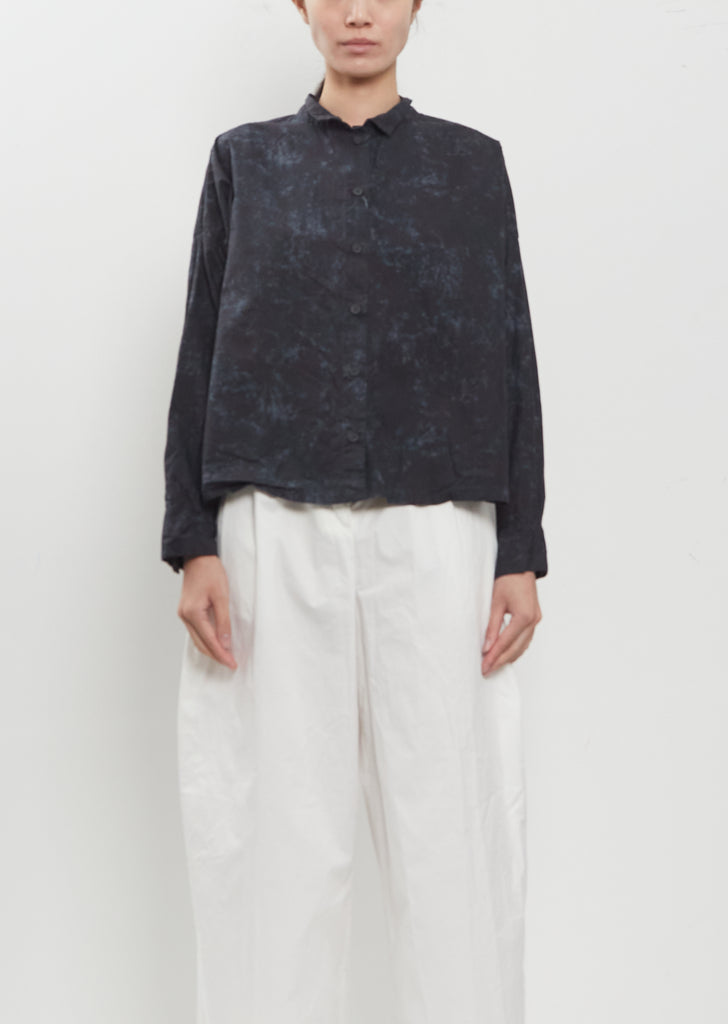 Maya Cotton Shirt — Blur Flower