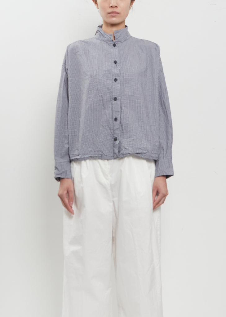Maya Cotton Shirt — Micro Check