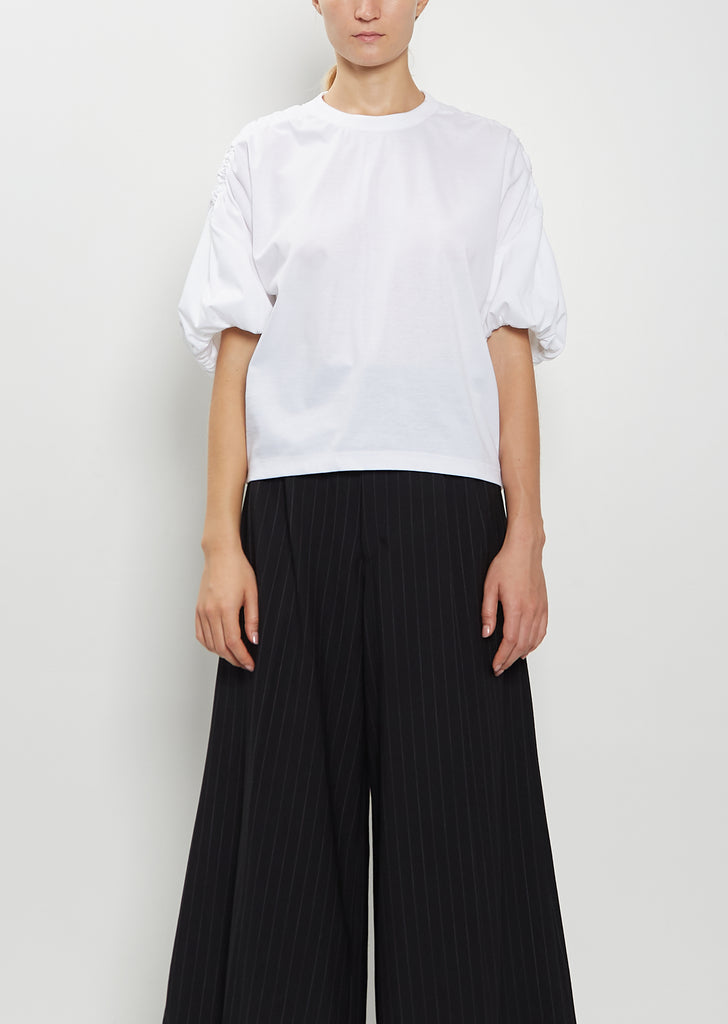 Cotton Ponte Puffed Sleeve T-Shirt