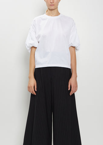 Cotton Ponte Puffed Sleeve T-Shirt