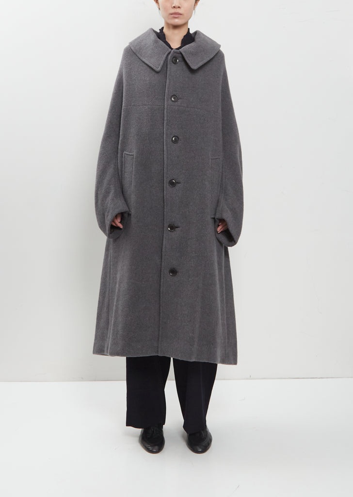 Arranged Sleeve Wool Mosser Coat