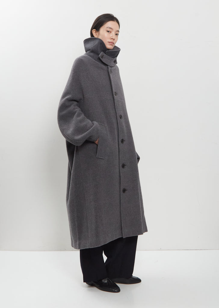 Arranged Sleeve Wool Mosser Coat