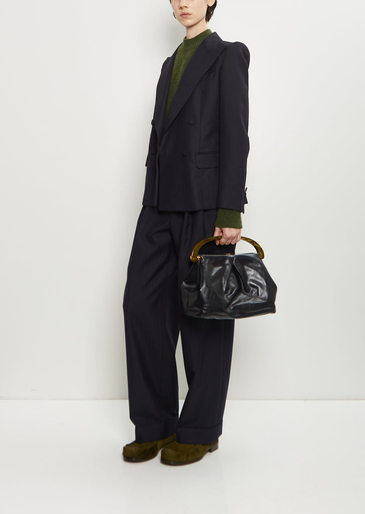 Leather Clasp Crisp Bag