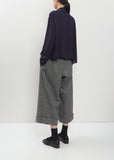 Front Tuck Turn Up Twill Flannel Pant