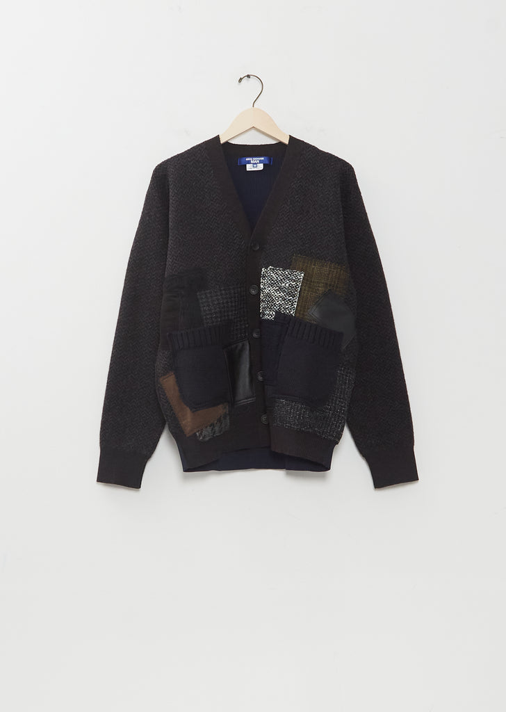 Wool Jacquard Patchwork Cardigan