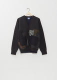 Wool Jacquard Patchwork Cardigan