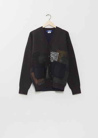 Wool Jacquard Patchwork Cardigan
