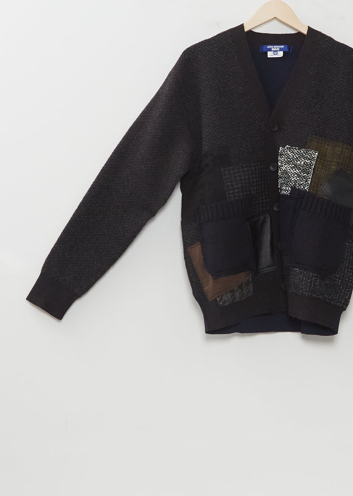 Wool Jacquard Patchwork Cardigan