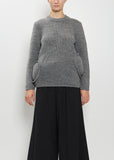 Padded Details Wool Sweater  — Top Grey