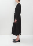 Brushed Cotton Crinkle Dress — Black