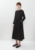 Brushed Cotton Crinkle Dress — Black