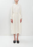 Brushed Cotton Crinkle Dress — Ivory