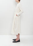 Brushed Cotton Crinkle Dress — Ivory