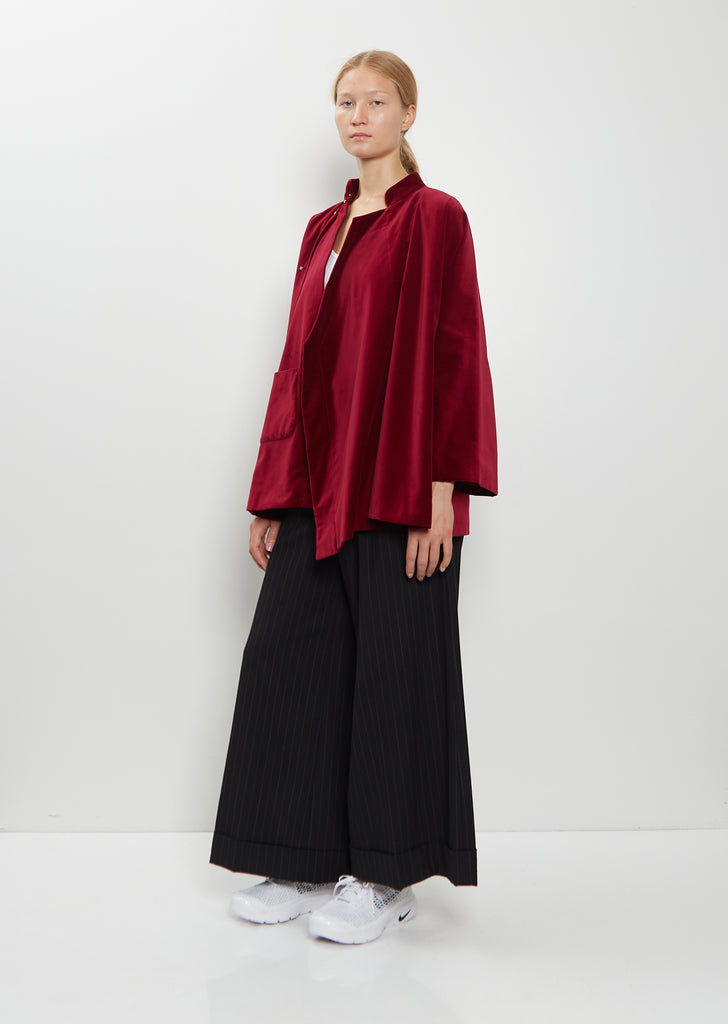 Asymmetric Cotton Velvet Jacket