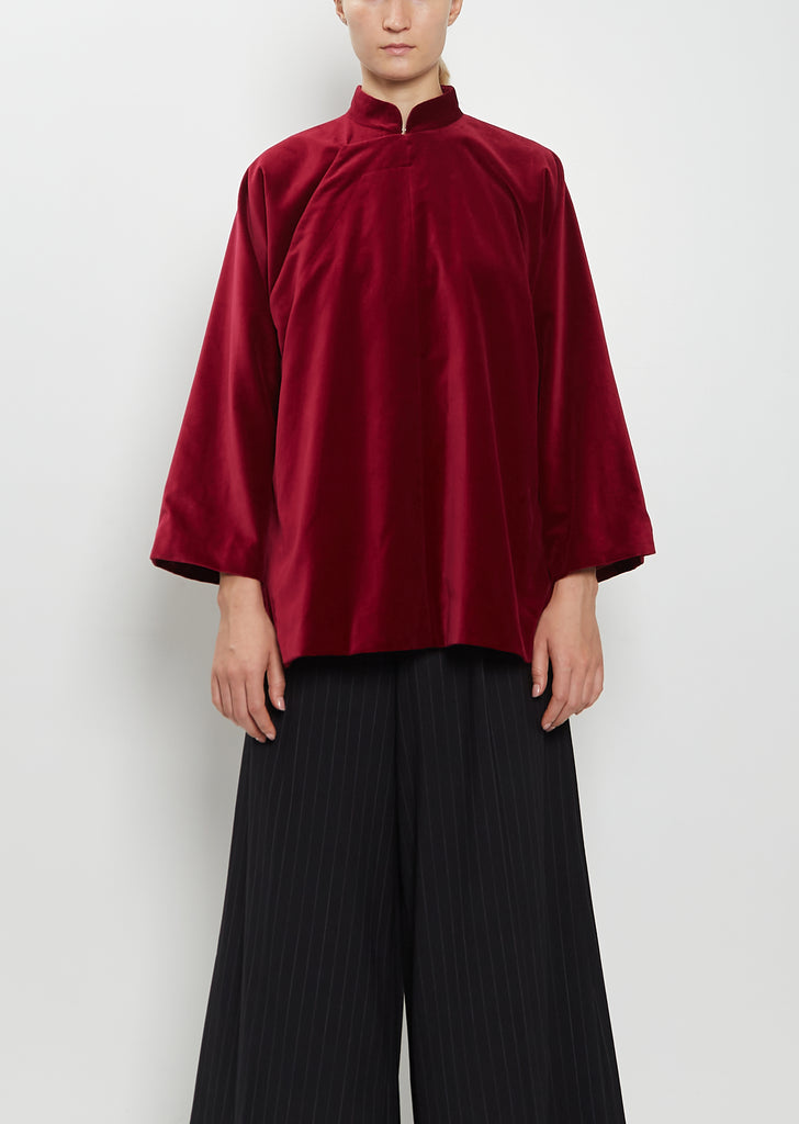 Asymmetric Cotton Velvet Jacket