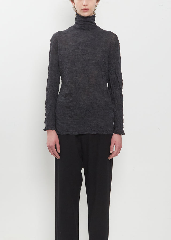 Wool Gauze Turtleneck Pullover