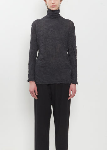 Wool Gauze Turtleneck Pullover