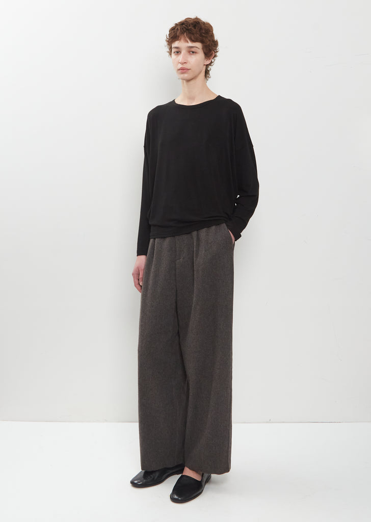 Lyocell Cashmere Jersey Pullover — Black