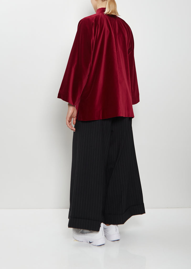 Asymmetric Cotton Velvet Jacket