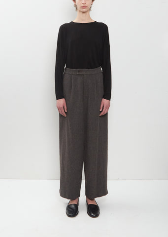 Premium Wool Tweed Wide Pants