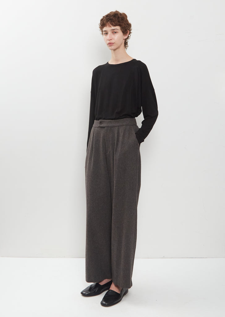 Premium Wool Tweed Wide Pants
