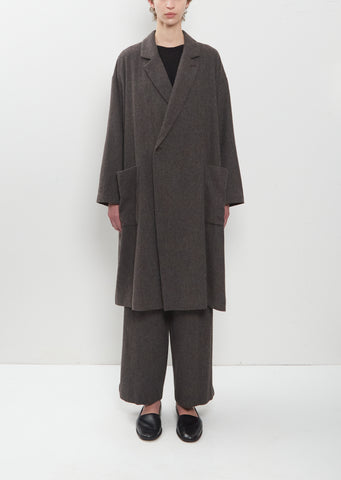 Premium Wool Tweed Oversized Tailored Coat