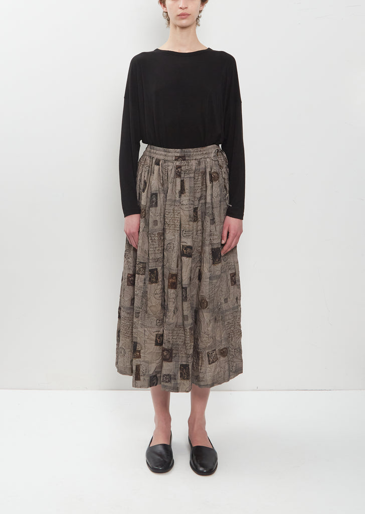 Romantic Travel Print Skirt