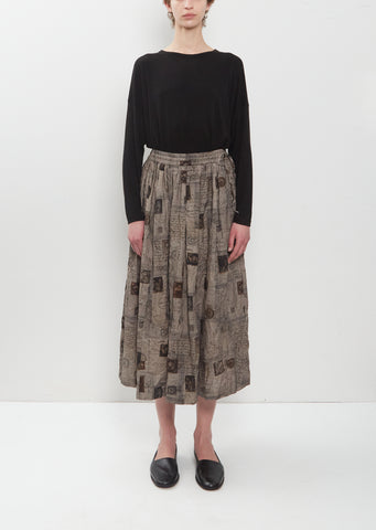 Romantic Travel Print Skirt