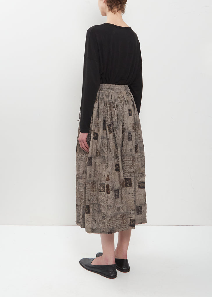 Romantic Travel Print Skirt