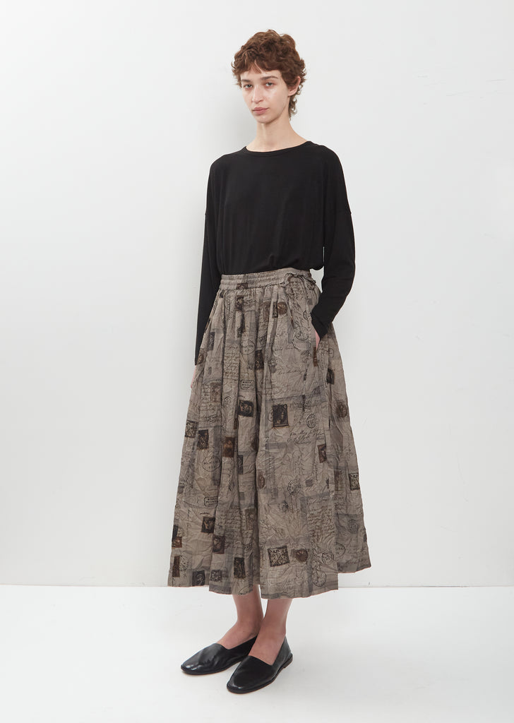 Romantic Travel Print Skirt
