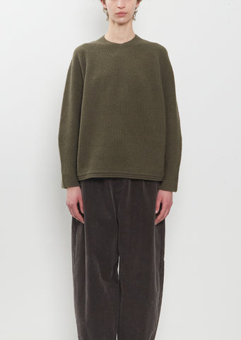 Textured Wool Cashmere Crewneck Pullover