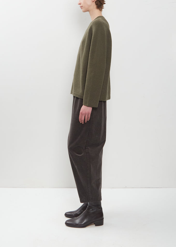 Textured Wool Cashmere Crewneck Pullover