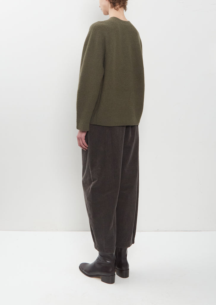 Textured Wool Cashmere Crewneck Pullover